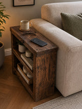 Load image into Gallery viewer, Sofa Side Table | Rustic Barnwood Style, Chunky Handmade Timber, Industrial Loft