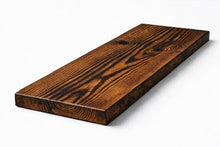 Load image into Gallery viewer, Shou Sugi Ban Floating Shelf – Handmade Burnt Wood Shelf – Rustic Wall Shelf – Burnt Pine & Dark Walnut – Modern Floating Shelf
