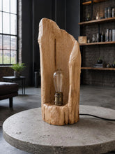 Load image into Gallery viewer, Hand-Carved Irish Driftwood Lamp | Dimmable LED Table Lamp