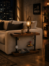 Load image into Gallery viewer, Handmade Industrial Steampunk Console Sofa Side Table
