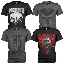 Load image into Gallery viewer, 4 Pack Men's Military Punisher T Shirt
