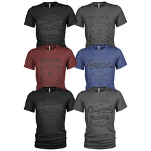 Load image into Gallery viewer, 6 Pack Men's Original Raw Denim Cotton Crew Neck Casual Dark T Shirts
