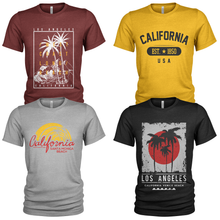 Load image into Gallery viewer, 4 Pack Men's Crew Neck Summer Holidays California T-Shirts
