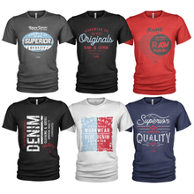 Load image into Gallery viewer, 6 Pack Men's Superior Raw Denim Cotton Crew Neck Casual T Shirts
