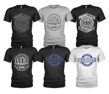 Load image into Gallery viewer, 6 Pack Men's Union Made Raw Denim Cotton Crew Neck Casual T Shirts
